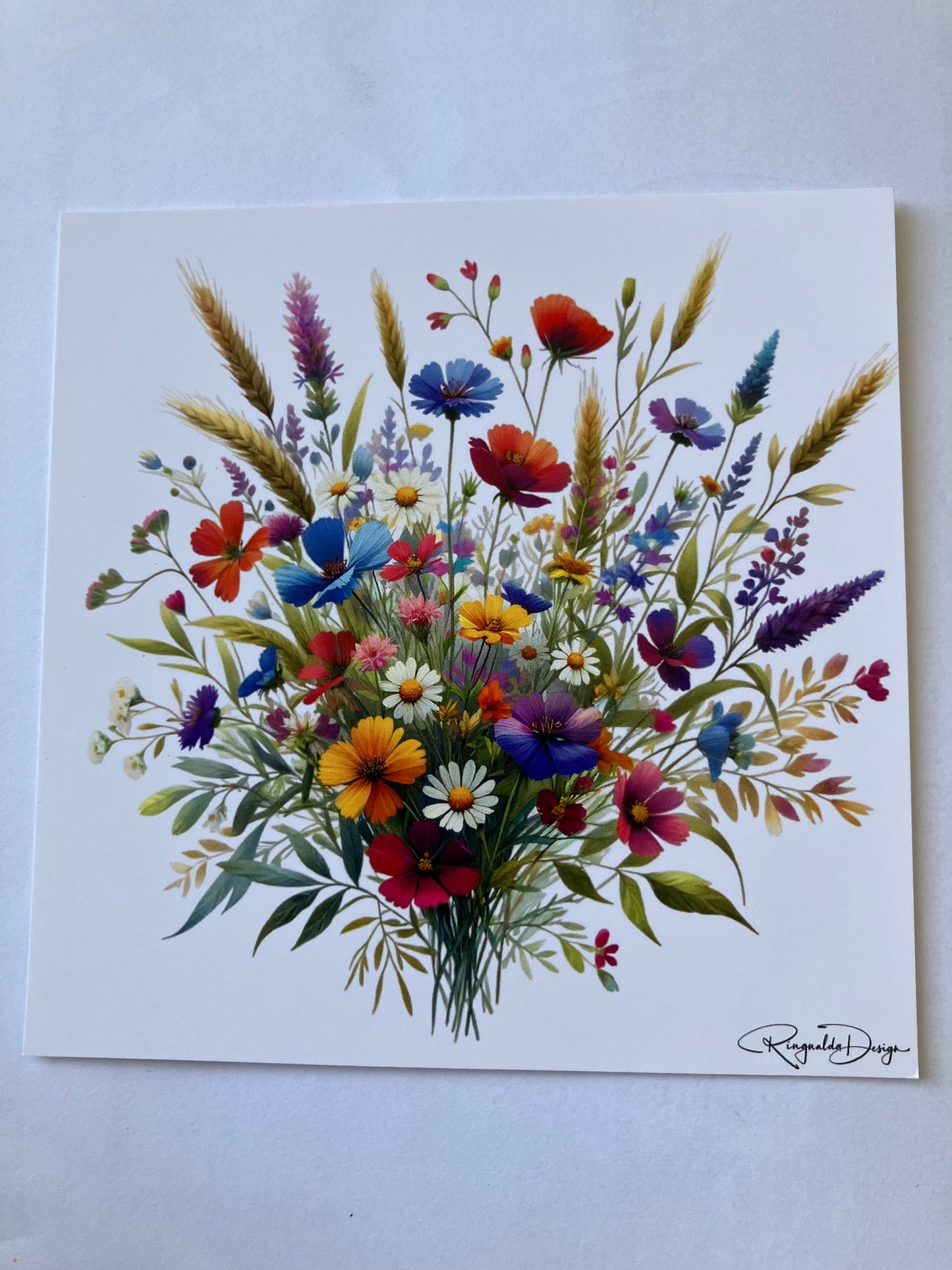 Kaart met bloemen - veldboeket