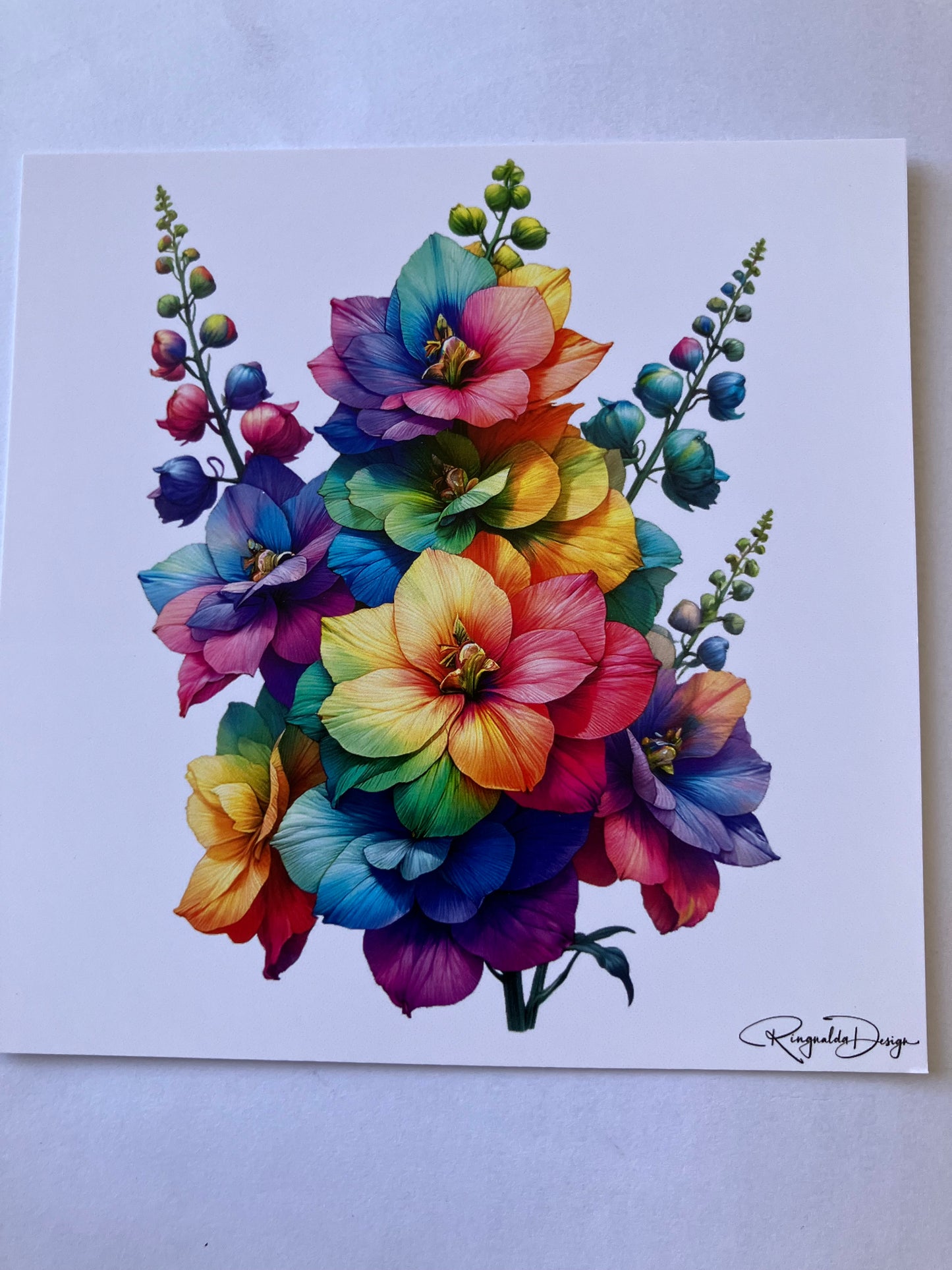 Kaart met bloemen - fleurig boeket