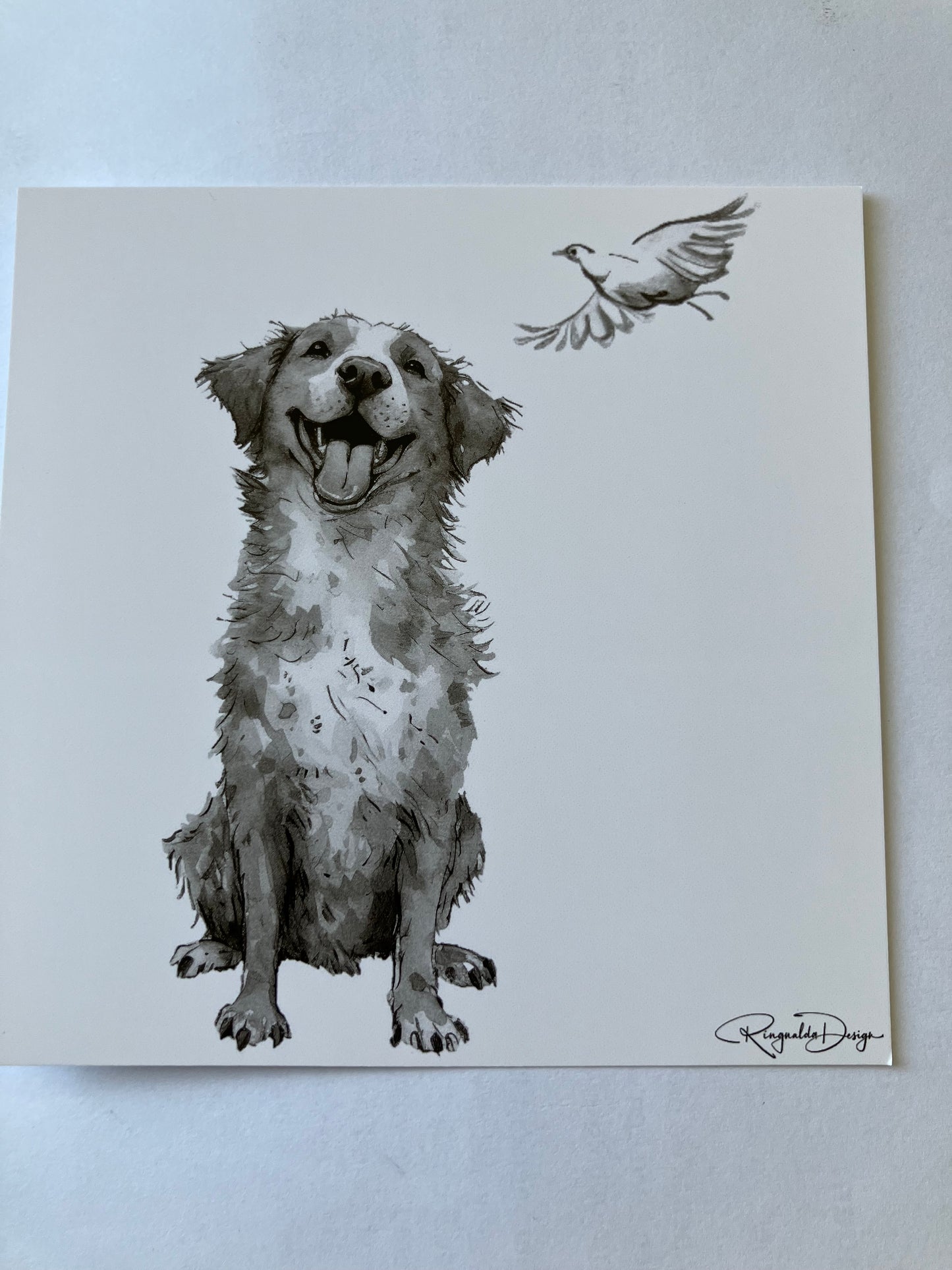 Kaart met hond - vriendjes