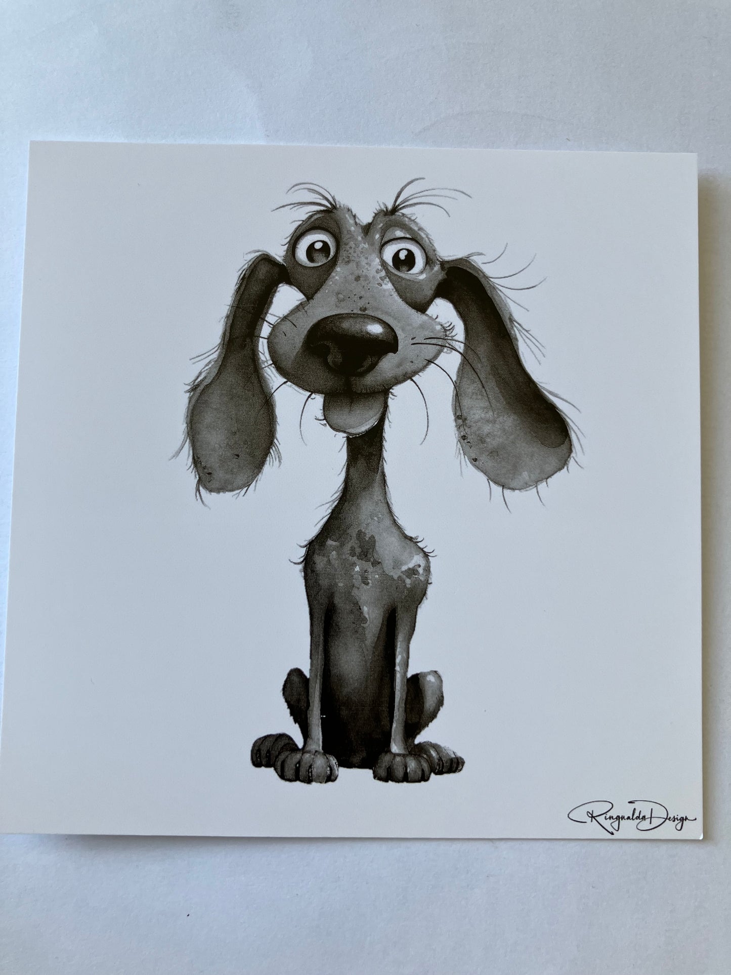 Kaart met hond - hallo..