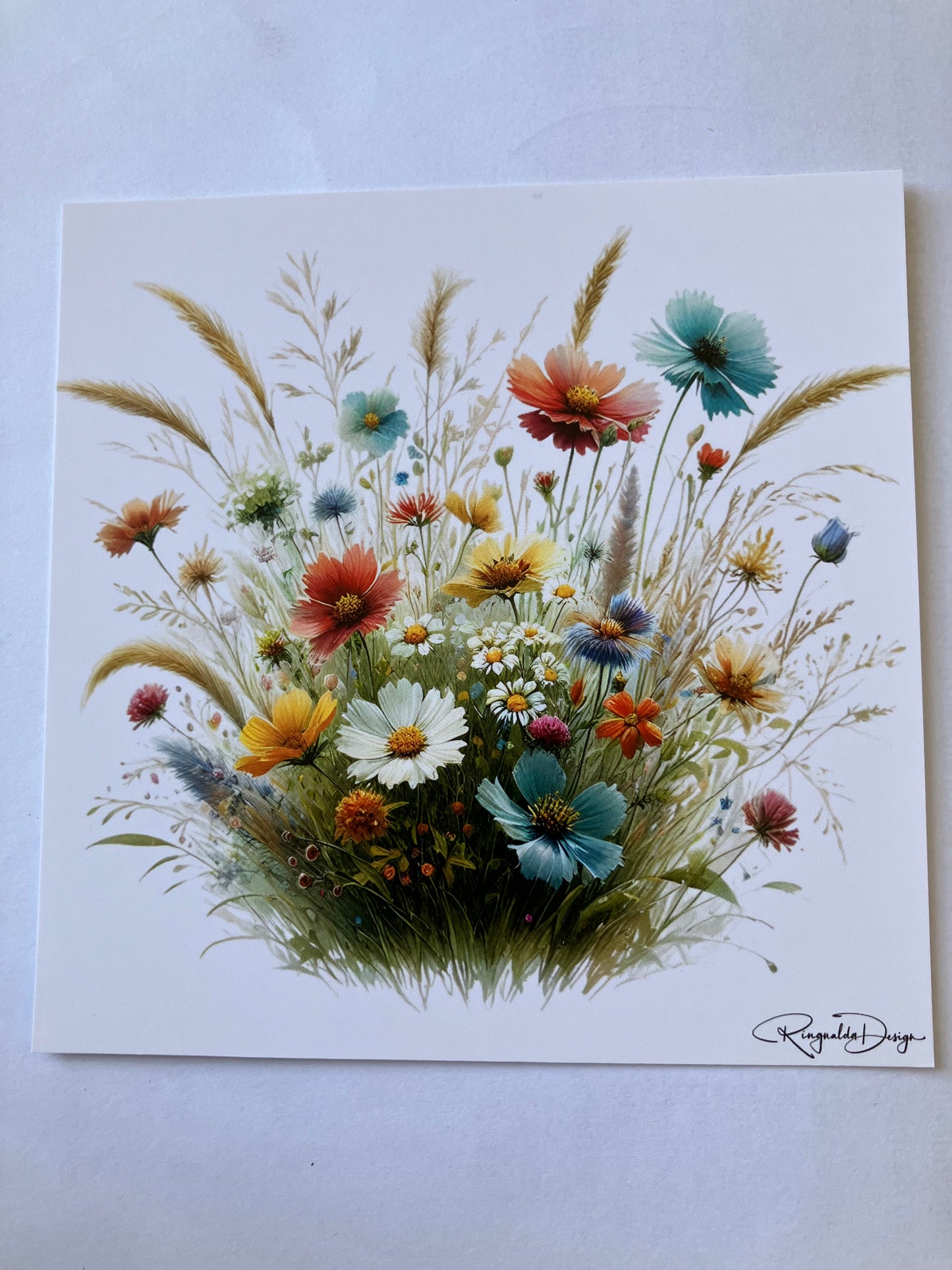 Kaart met bloemen - veldboeket 3