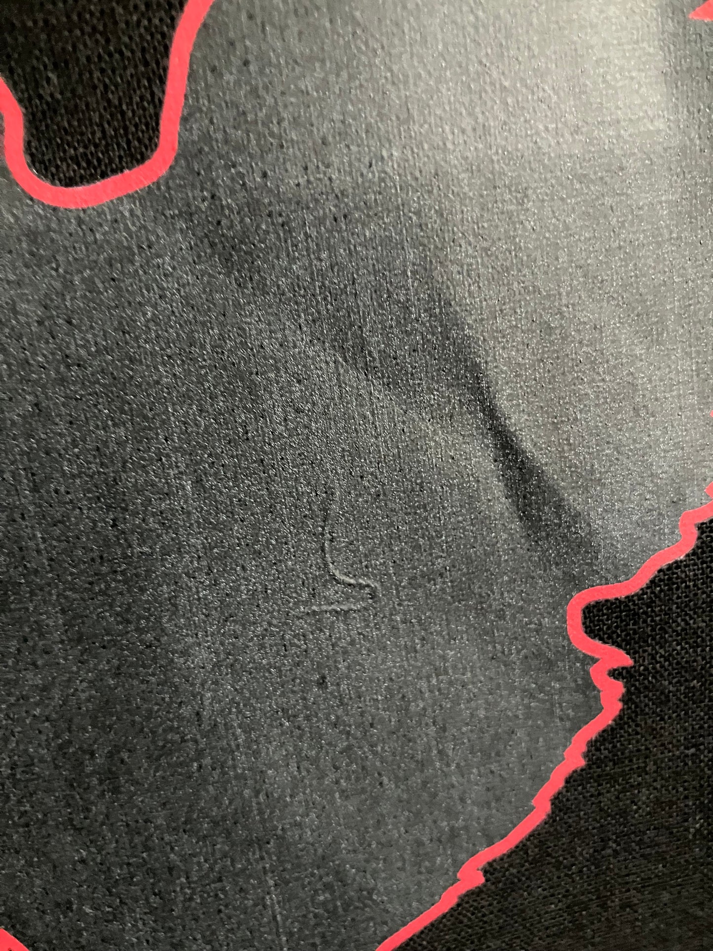 Linnen tas Zijdehoen zwart met rode rand