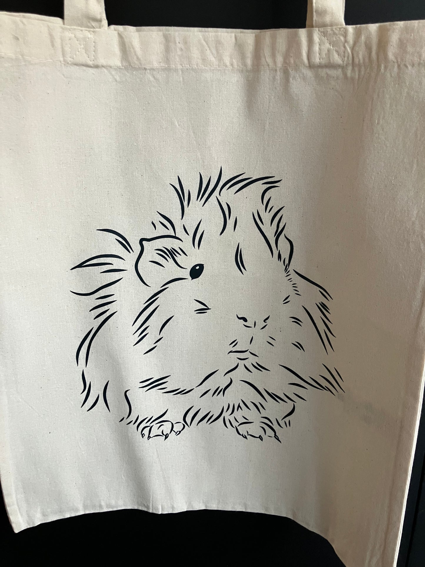 Linnen tas cavia Silhouette Langhaar