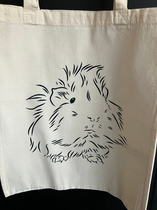 Linnen tas cavia Silhouette Langhaar