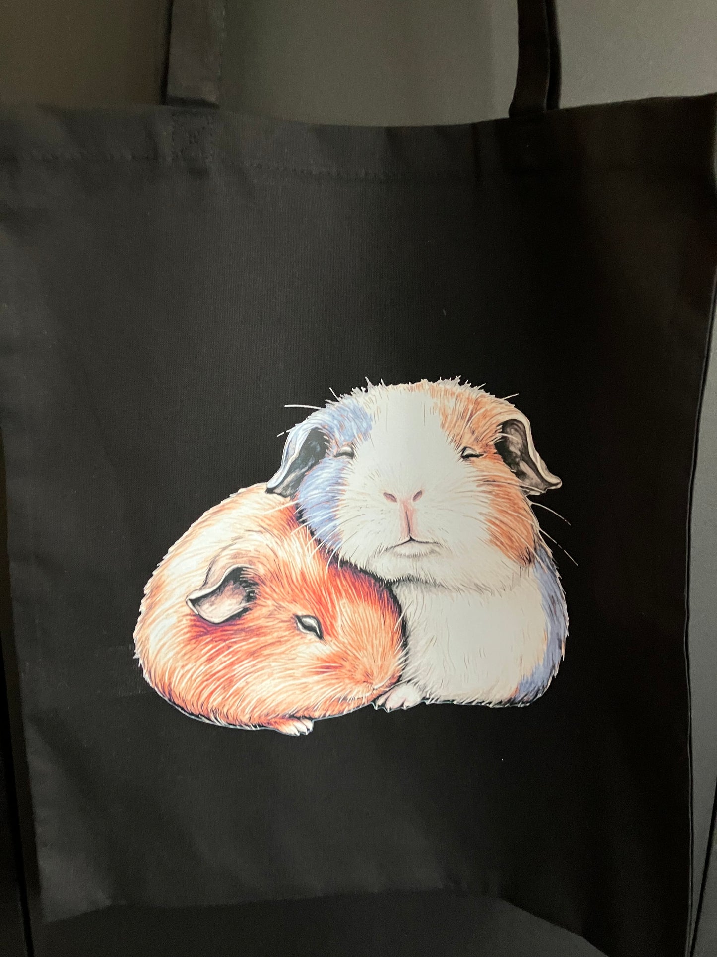 Linen bag with guinea pig print