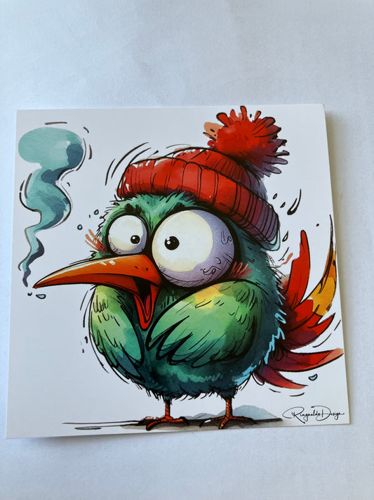 Kaart met vogel - ziekjes
