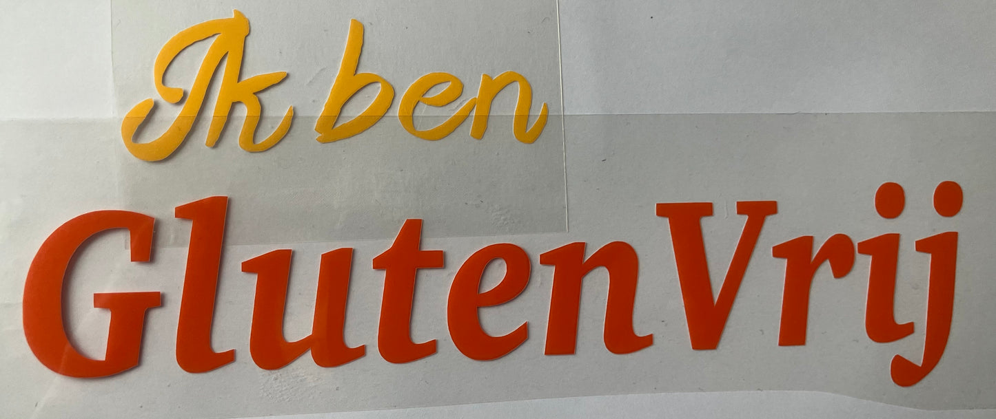 Textiel tekst ~ Ik ben Glutenvrij