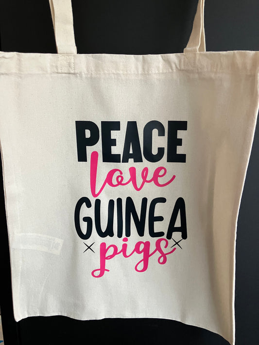 Linnen tas cavia & love tekst
