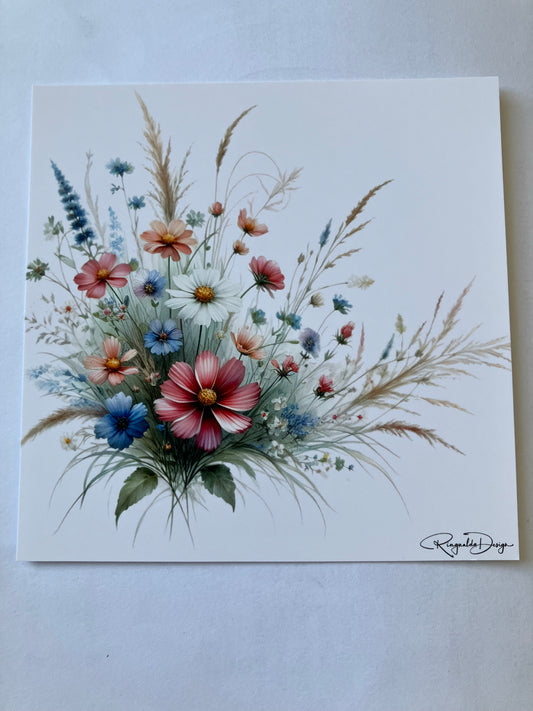Kaart met bloemen - veldboeket 5