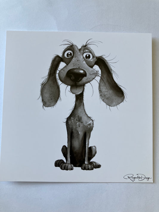 Kaart met hond - hallo..