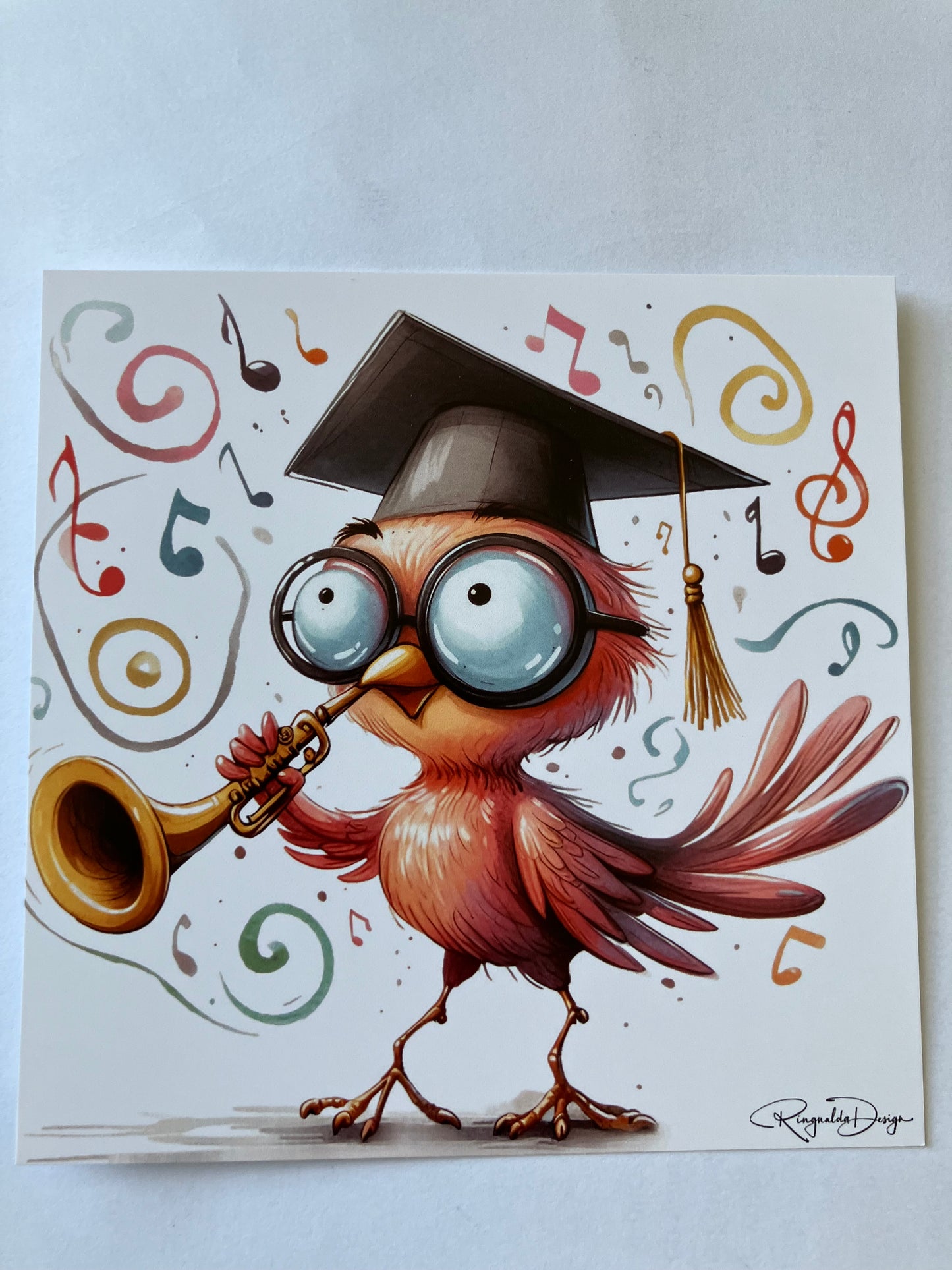 Kaart met vogel - geslaagd