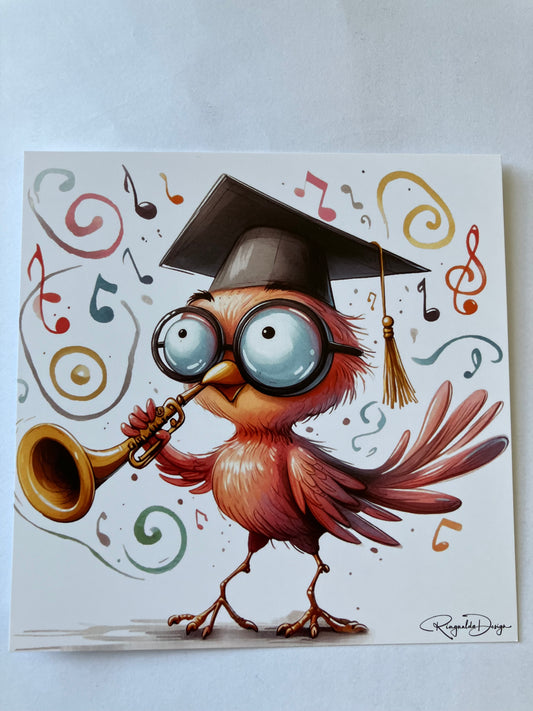 Kaart met vogel - geslaagd