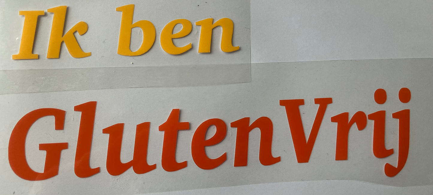 Textiel tekst ~ Ik ben Glutenvrij