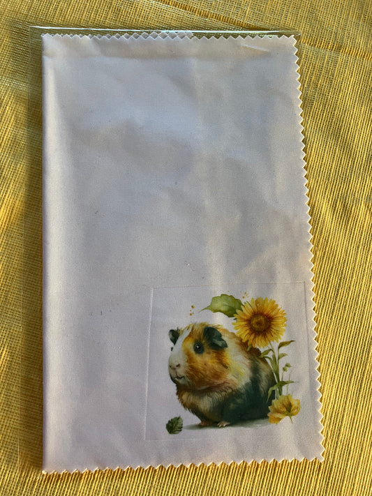 Brillendoekje ~ cavia met zonnebloem