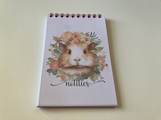 Notitieblokje cavia ~ cavia bloemetjeskrans